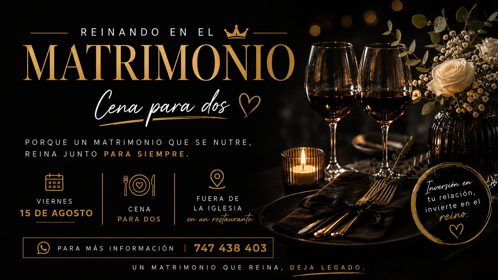 Matrimonios cena para dos